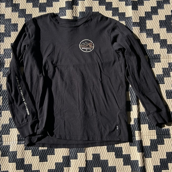 Billabong Men’s Organic Cotton Black Long Sleeve w/Mountain Design + Logo - Picture 3 of 5